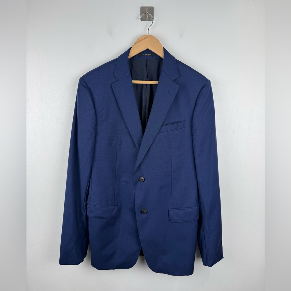 Z Zegna Men Blazer Suit Jacket 40L / EU 50L Drop 8 Slim Fit Navy‎ Wool